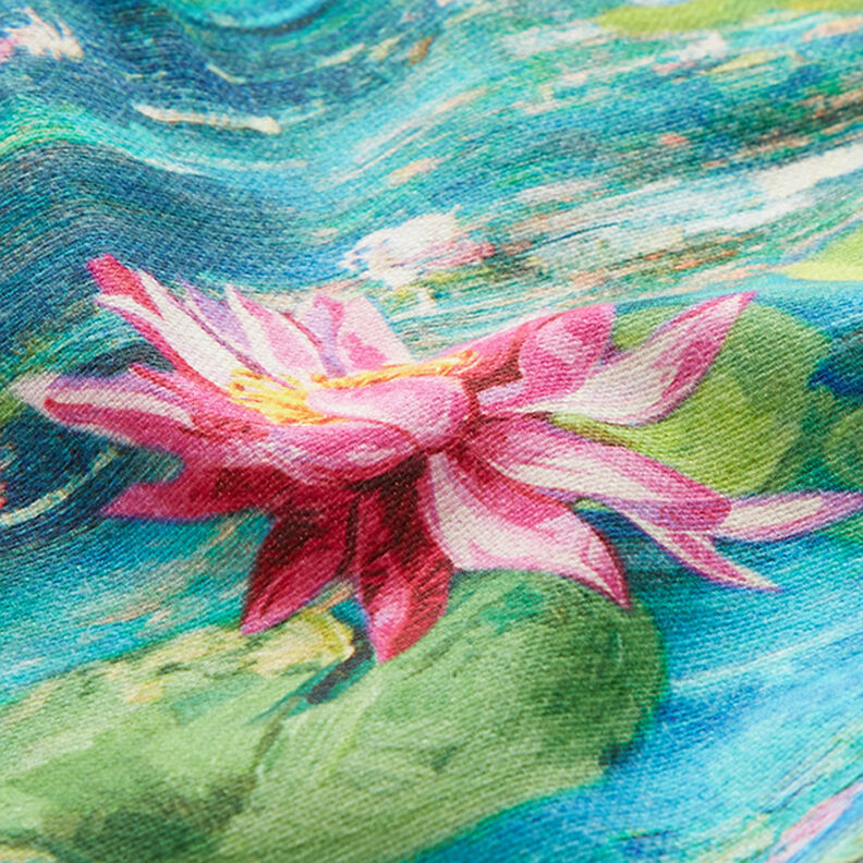 Dekorationsstof digitaltryk Monet – azur,  image number 2