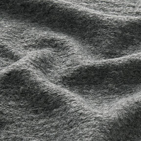 Frakkestrik uldblanding melange – granit | Reststykke 100cm, 
