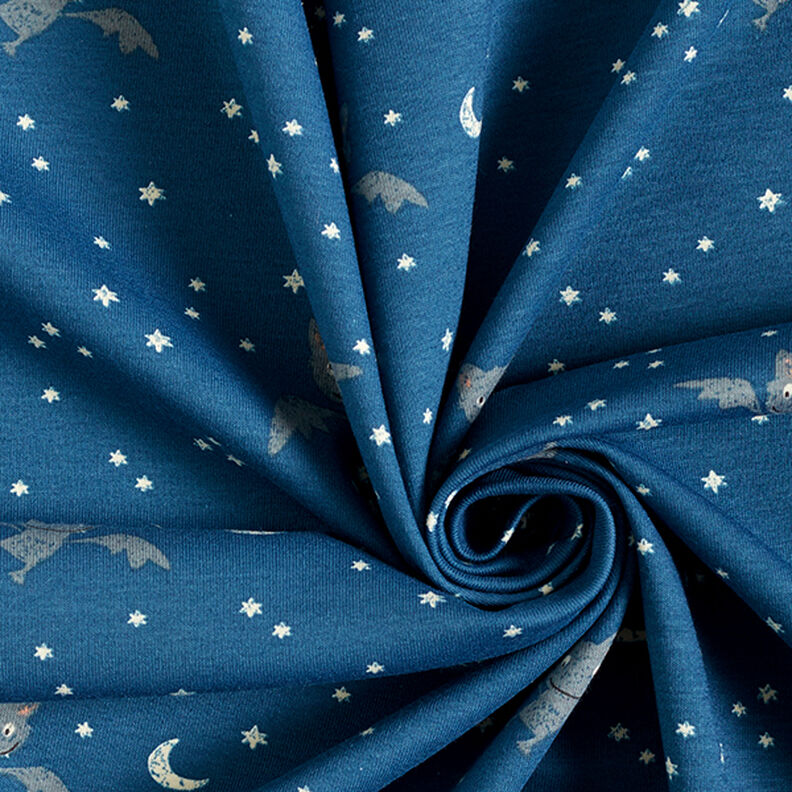 Bomuldsjersey fræk flagermus – jeansblå,  image number 3