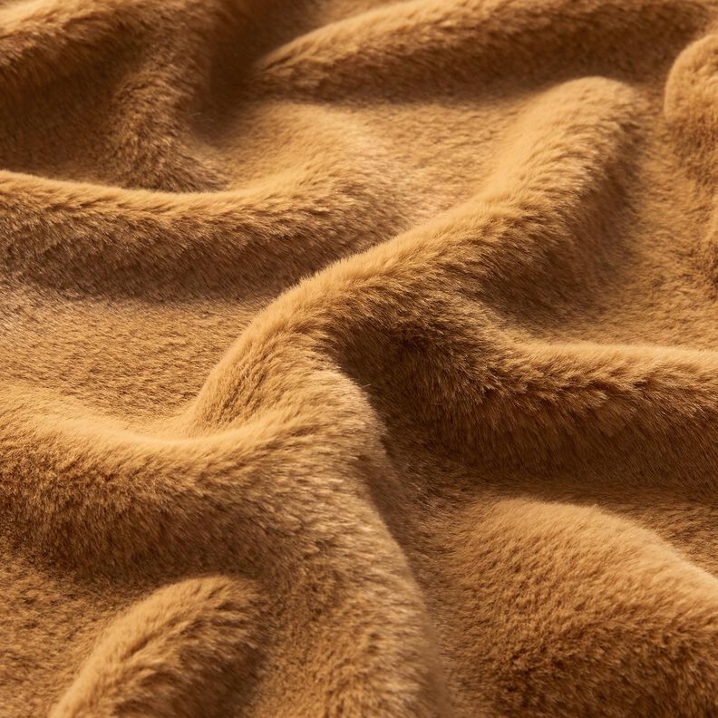 høj kvalitet ensfarvet kunstpels – råbrun,  image number 2