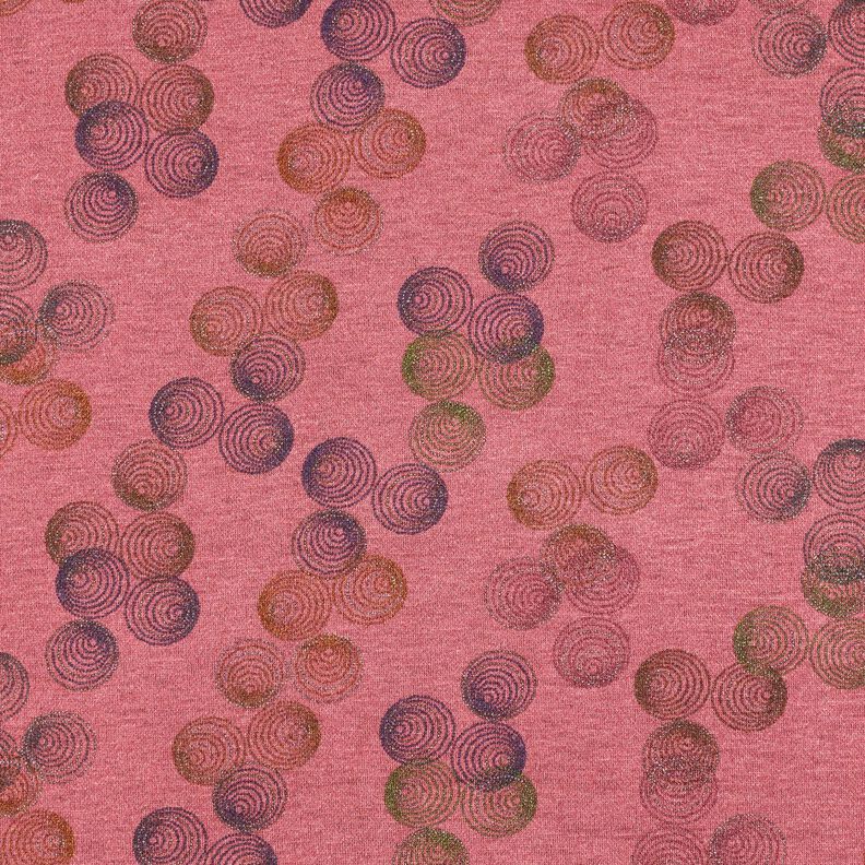 Viskosejersey farverige cirkler &ndash; malve,  image number 1