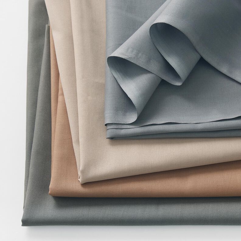 Bomuldsstof Cretonne Ensfarvet – perlegrå | Reststykke 60cm,  image number 4