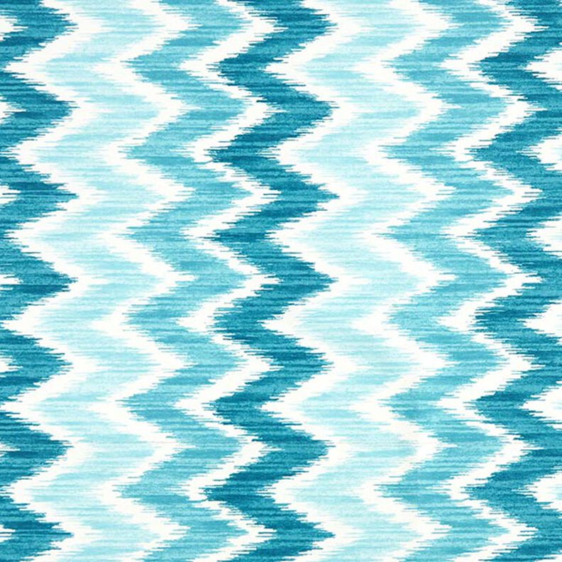 Voksdug, Ikat-print – azur/hvid,  image number 1