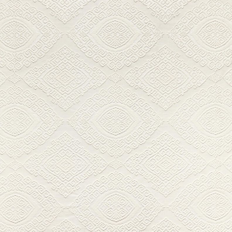 Dekorationsstof Jacquard dekorative romber 275 cm – uldhvid,  image number 1