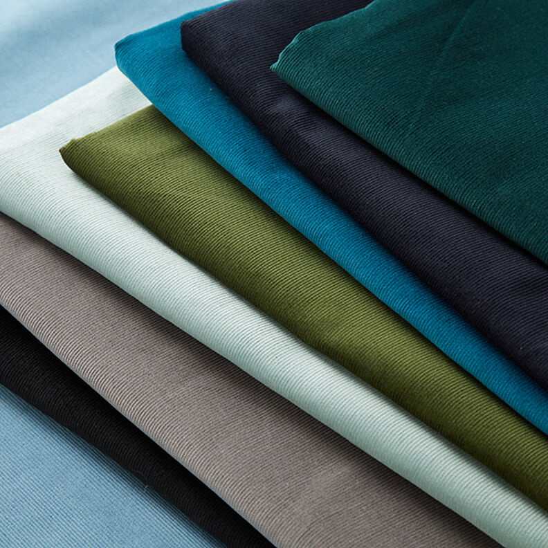 Babyfløjl Ensfarvet – jeansblå,  image number 5