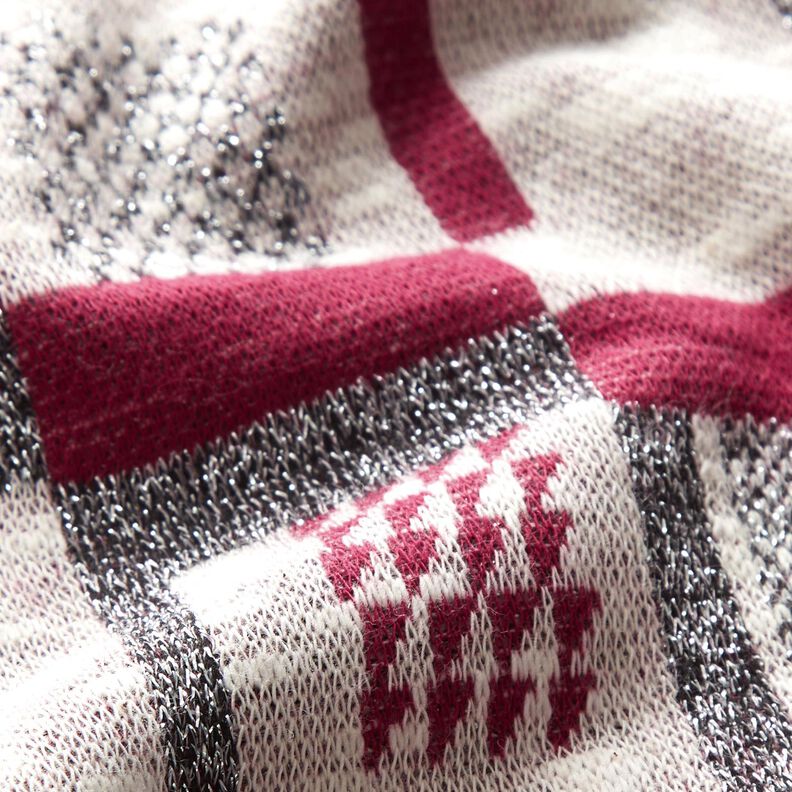 strikstof grafisk glittermønster – bær/hvid,  image number 3