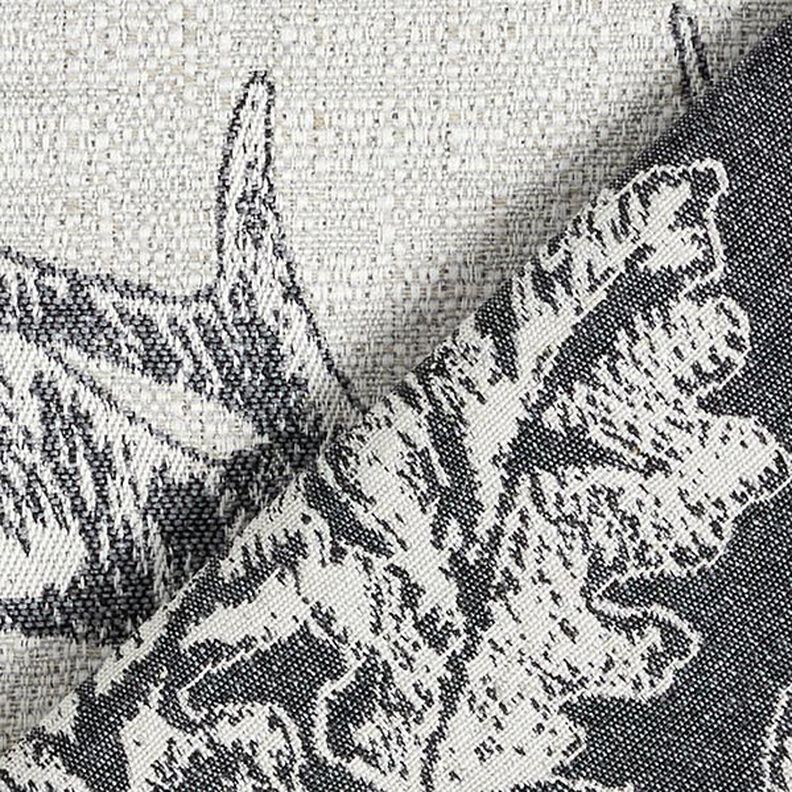 Dekorativt panelstof Gobelin hjort med edelweiss – grå,  image number 4