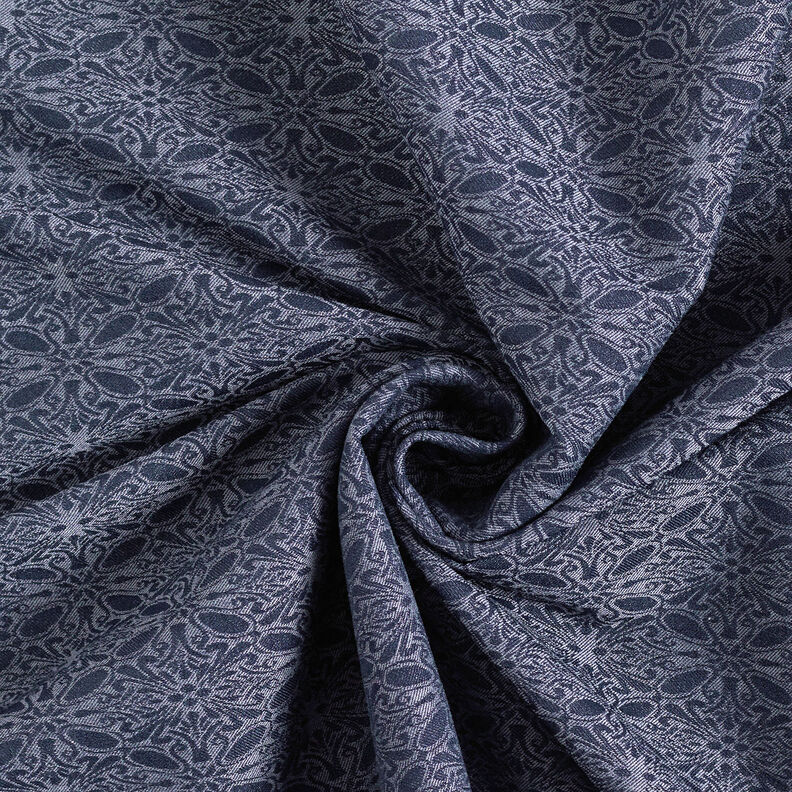 Stretchjacquard ornamenter – jeansblå,  image number 3