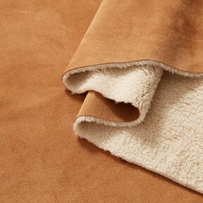 Velour med sherpa-fór – kanel, 