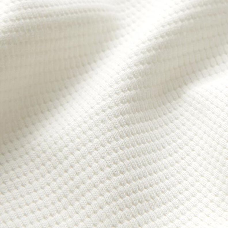 Mini Vaffeljersey af bomuld ensfarvet – hvid,  image number 3