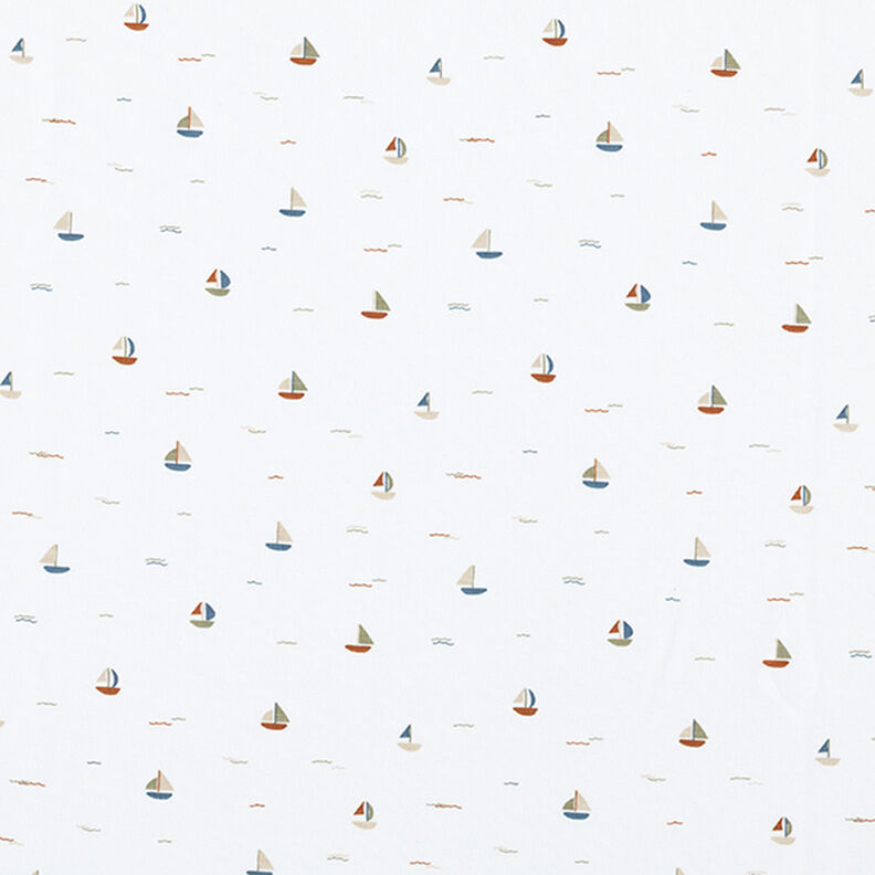 Bomuldsjersey lille sejlbåd  – uldhvid,  image number 1