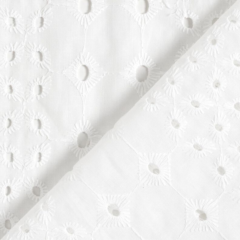 Bomuldsstof hulbroderi ornamenter – hvid,  image number 4