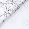 Musselin/Dobbelt-Crincle stof Malet blomstereng – hvid/sort,  thumbnail number 4