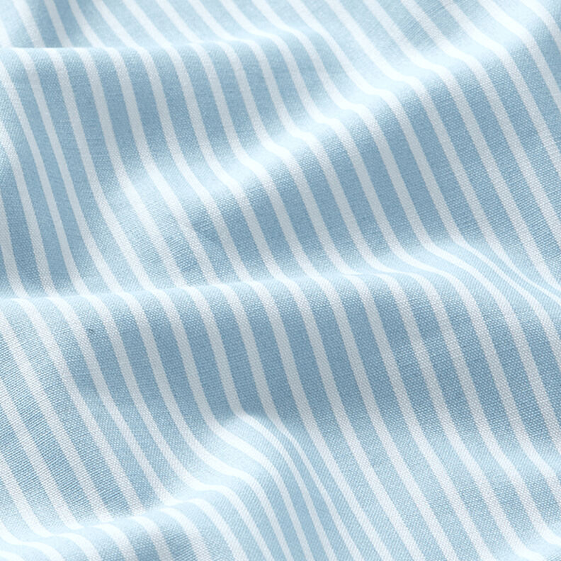 Bomuldspoplin Striber – lyseblå/hvid,  image number 2
