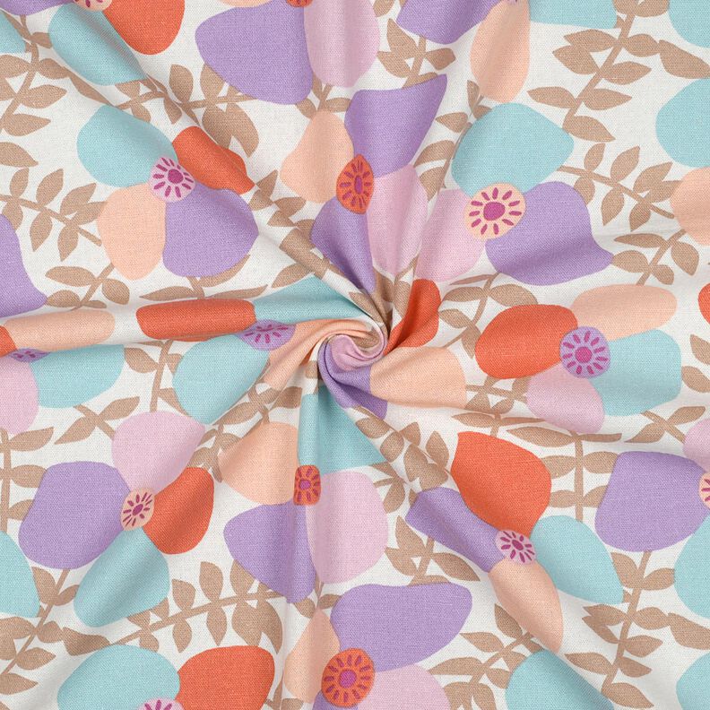 Viskose-hør-miks Lema Poppies | Nerida Hansen – uldhvid/eukalyptus,  image number 3