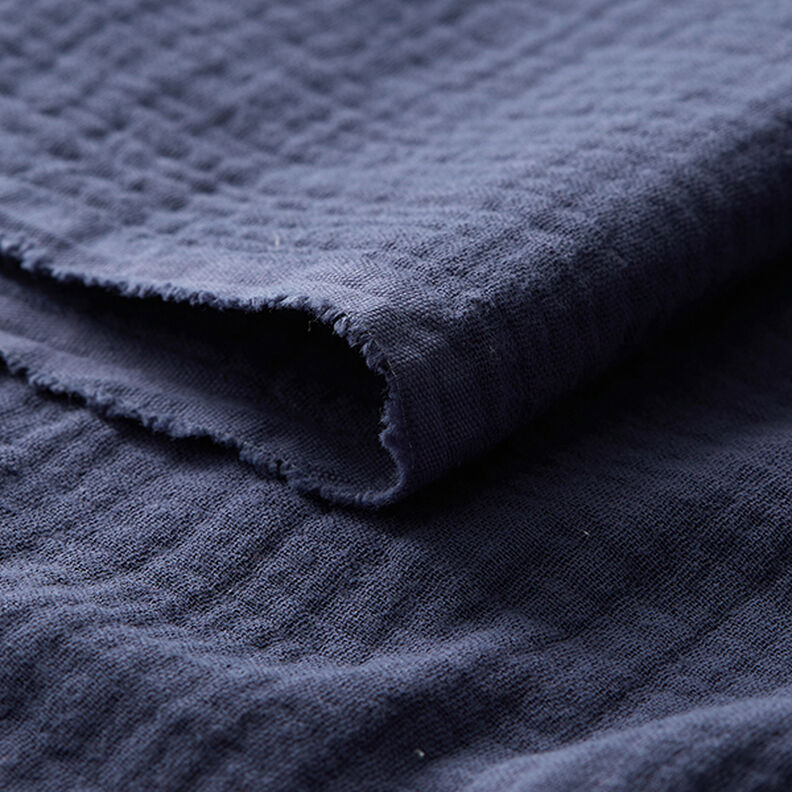 Musselin/Dobbelt-Crincle stof – jeansblå,  image number 5