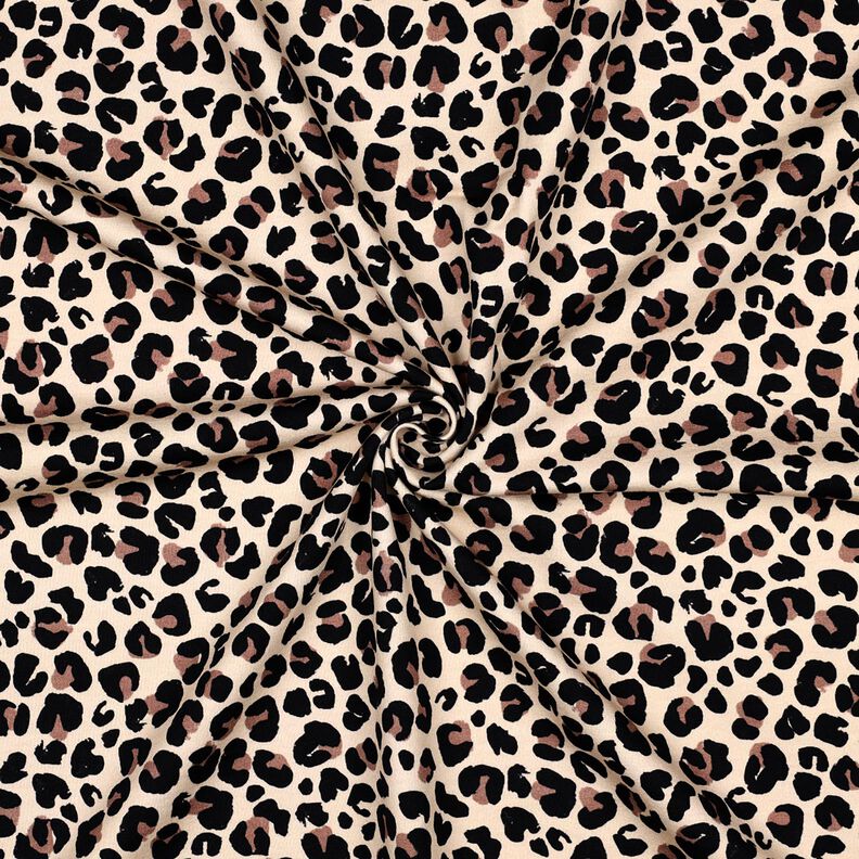 French Terry Sommersweat lille leopardprint Digitaltryk | Poppy Fabrics – lysebeige/lysebrun,  image number 3