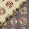 Dekorationsstof Gobelin små blomster-mandalas – lysebeige/rød,  thumbnail number 4