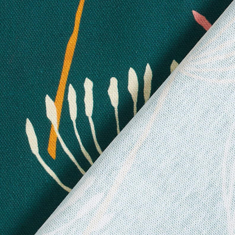 Dekorationsstof Halvpanama m&aelig;lkeb&oslash;tter &ndash; petrol/lys mint,  image number 4