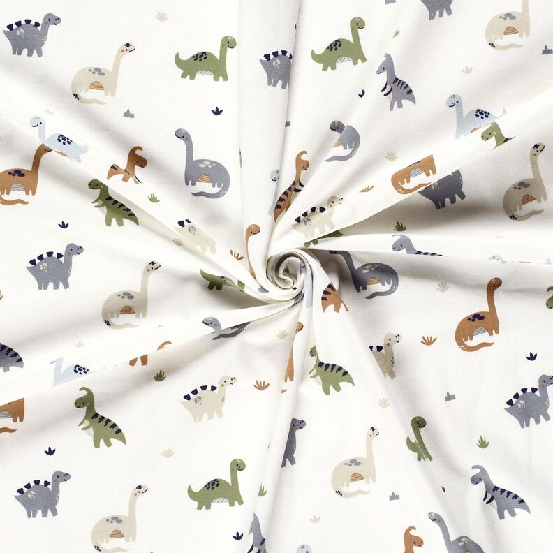 Bomuldsjersey glade dinosaurer – elfenben/reed,  image number 3