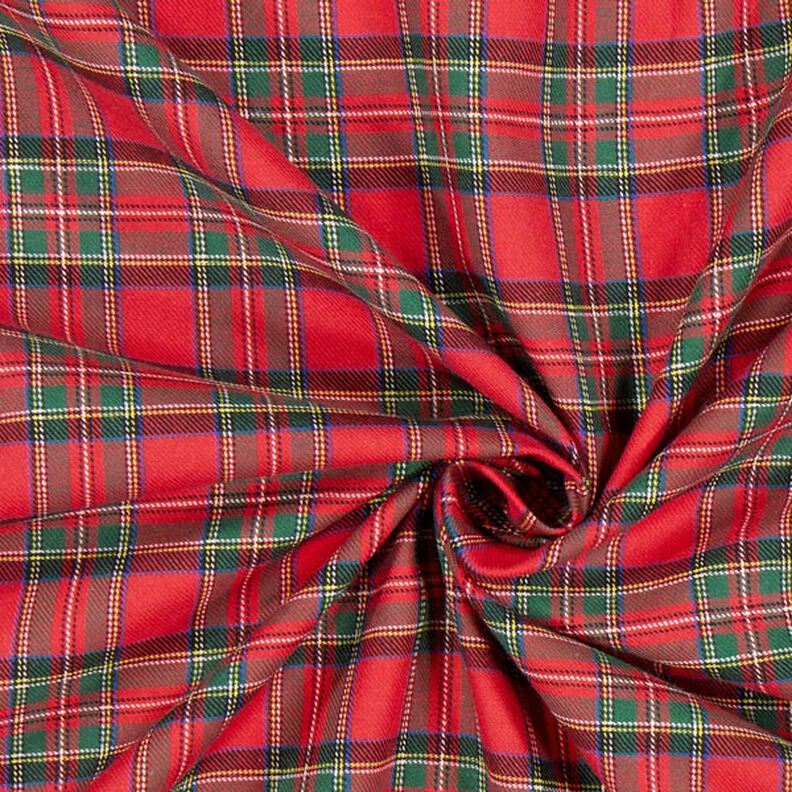 Bomuldsflonel Skotstern Glenside – rød,  image number 2