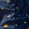 Dekorationsstof Glow in the Dark nattehimmel – guld/marineblå,  thumbnail number 3