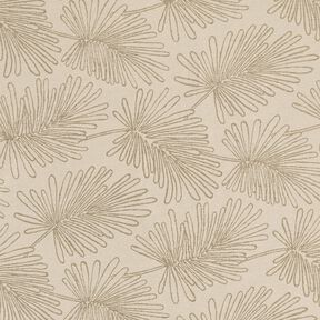 Dekorationsstof Jacquard bladkonturer – natur, 