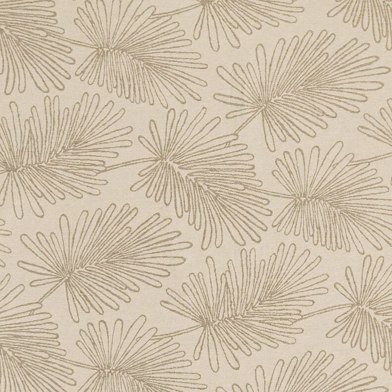Dekorationsstof Jacquard bladkonturer – natur,  image number 1