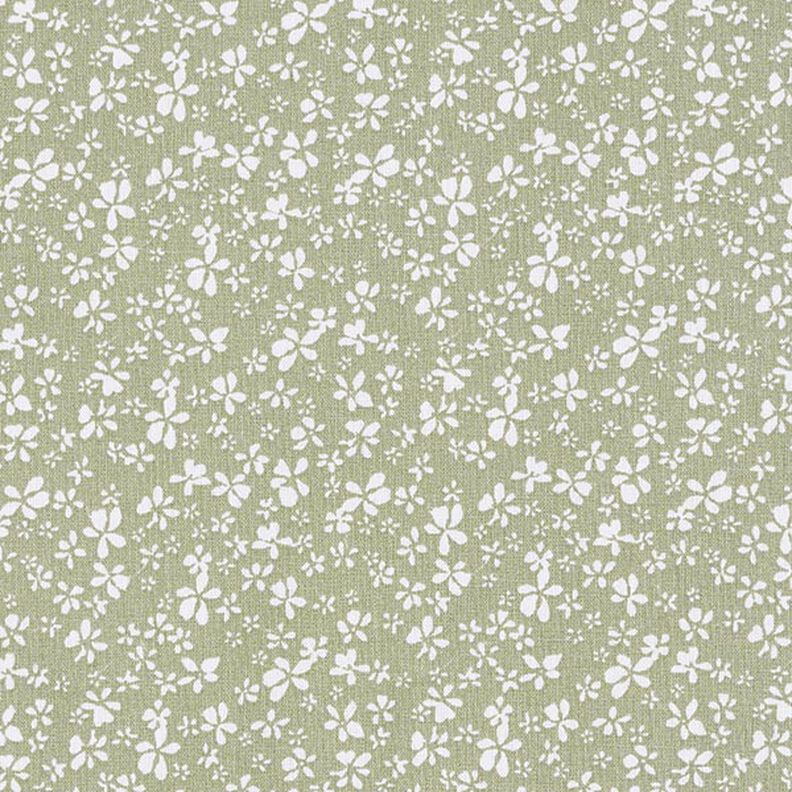 Bomuldsstof Cretonne Små blomster – kaki,  image number 1