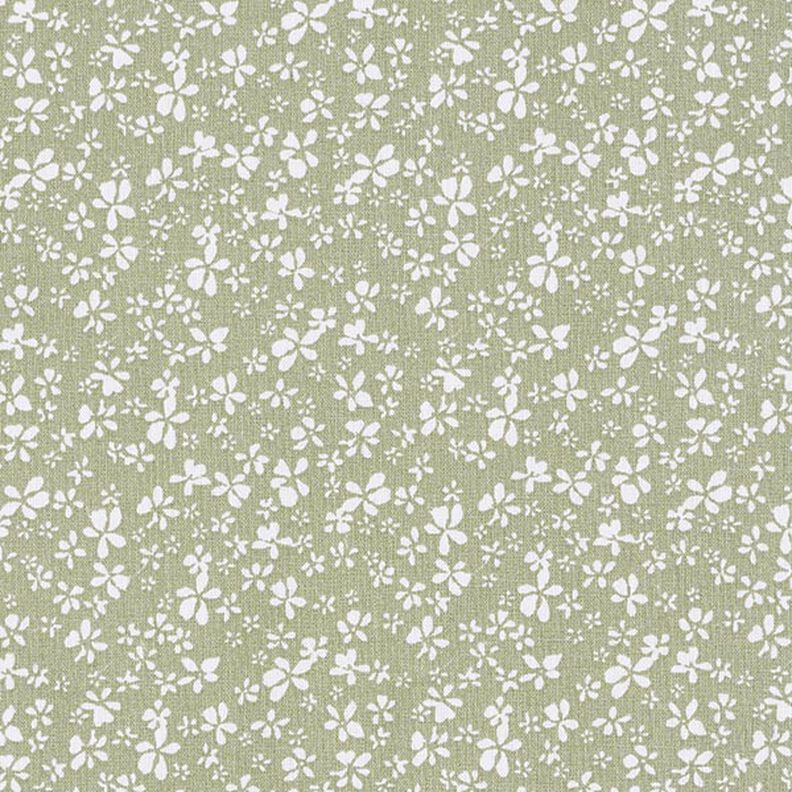 Bomuldsstof Cretonne Små blomster – kaki,  image number 1