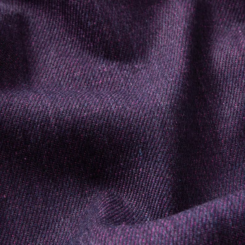 Denim-bomuldsblanding, melange – aubergine,  image number 2