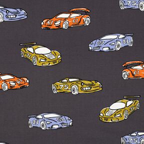 French Terry Sommersweat racerbiler | Poppy Fabrics – grå, 