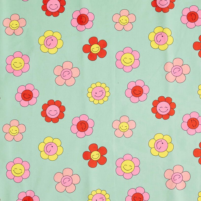 Imprægneret voksdug Glade blomster | Poppy Fabrics – mint/Citrongul,  image number 1