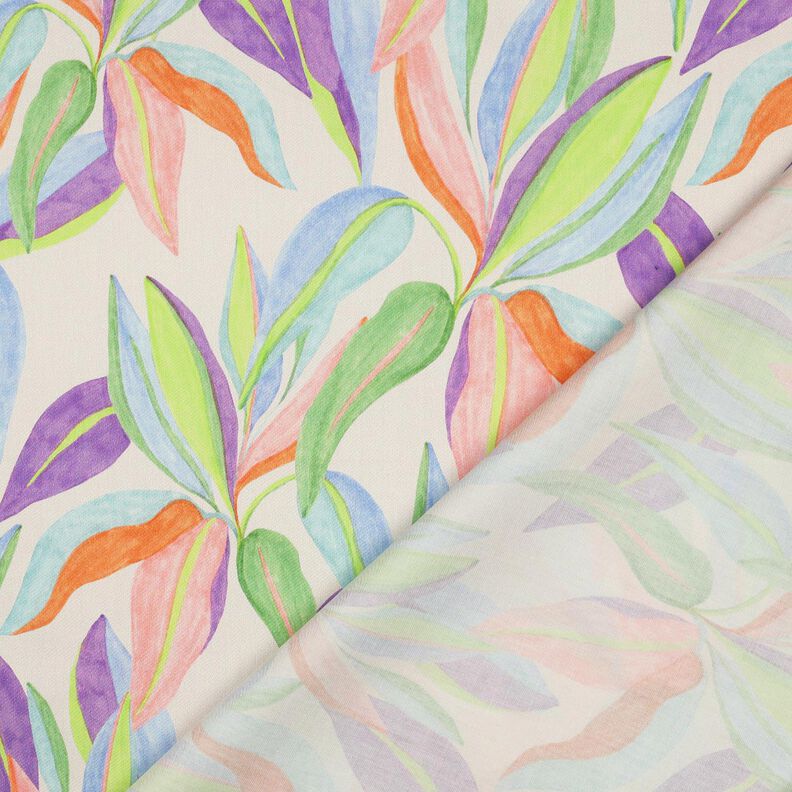 Bomuldssatin Blade digitaltryk| Poppy Fabrics – creme/lysegrøn,  image number 4