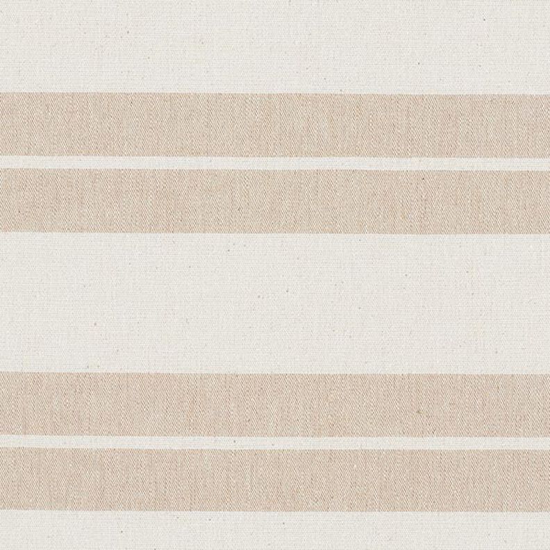 Dekorationsstof kanvas stribemiks genanvendt – beige,  image number 1