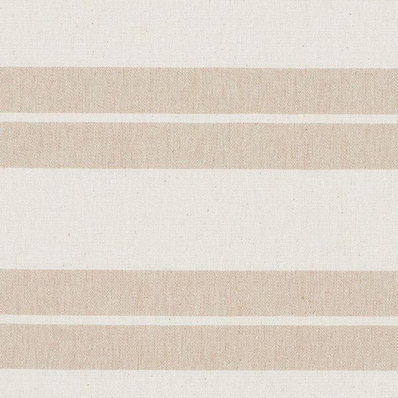 Dekorationsstof kanvas stribemiks genanvendt – beige,  image number 1