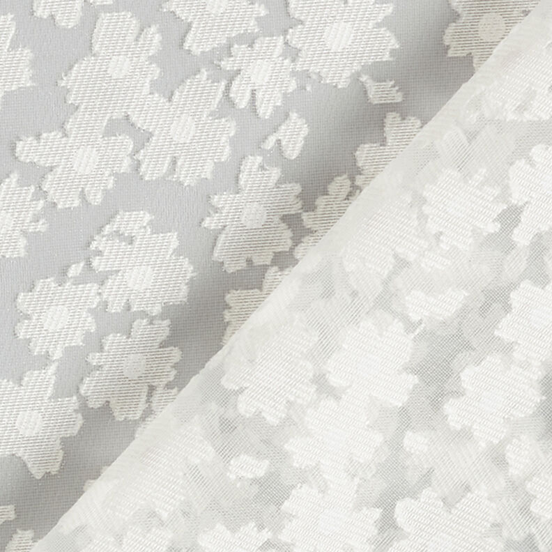 Organza ausbrenner-stof blomster – hvid,  image number 4