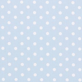 Bomuldspoplin store prikker – lyseblå/hvid, 