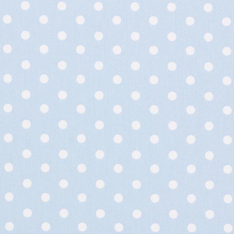 Bomuldspoplin store prikker – lyseblå/hvid,  image number 1