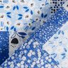 Bomuldsstof Cretonne patchwork-look – hvid/blå,  thumbnail number 3
