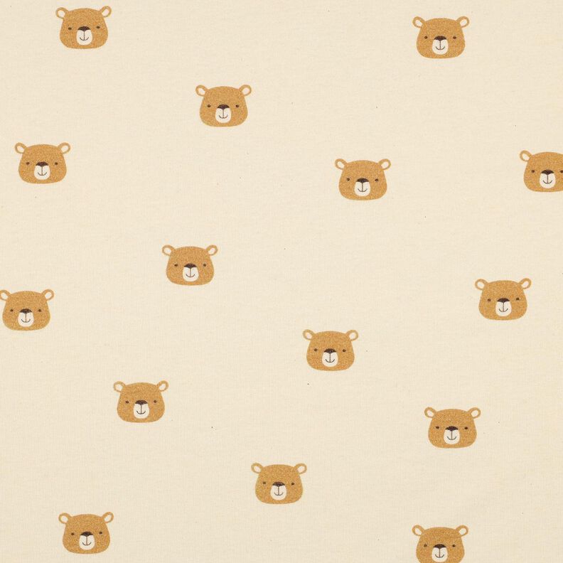 GOTS Bomuldsjersey bjørne | Poppy Fabrics – uldhvid/lysebrun,  image number 1