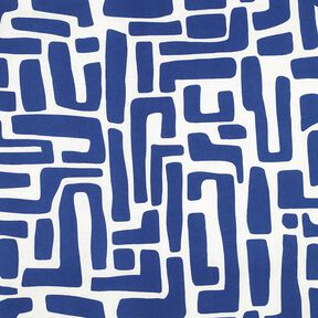 Imprægneret voksdug abstrakt – kongeblå/uldhvid, 