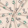 Bomuldsflonel frække dinosaurer | Poppy Fabrics – natur/smaragdgrøn | Reststykke 50cm,  thumbnail number 3