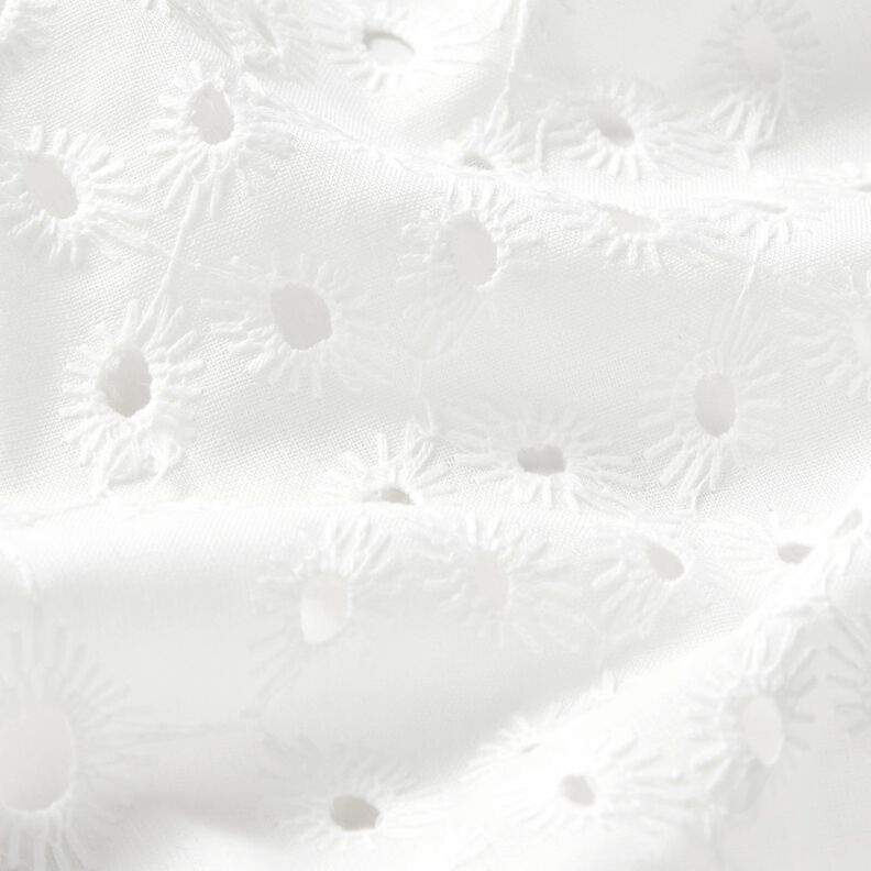 Bomuldsstof hulbroderi ornamenter – hvid,  image number 2