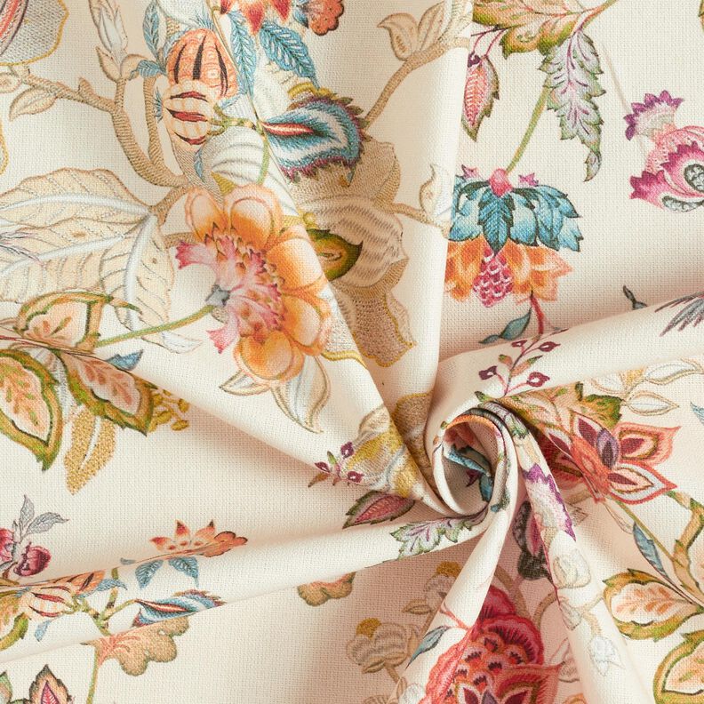 Dekorationsstof Canvas abstrakte dahliaer &ndash; creme/malve,  image number 3