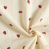 Musselin/Dobbelt-Crincle stof søde mariehøner – uldhvid,  thumbnail number 3
