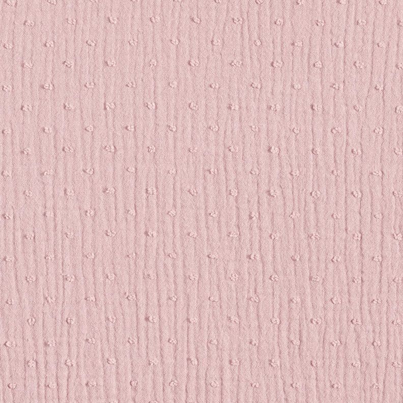 Musselin/Dobbelt-Crincle stof dobby – lys gammelrosa,  image number 1