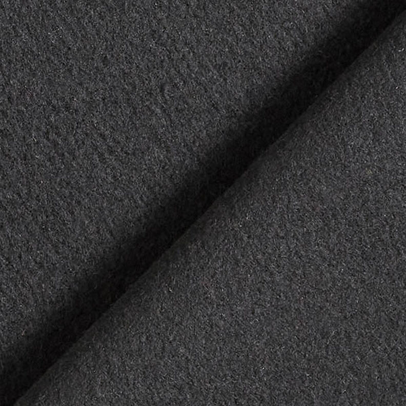Frakkestof uldblanding ensfarvet – sort,  image number 3