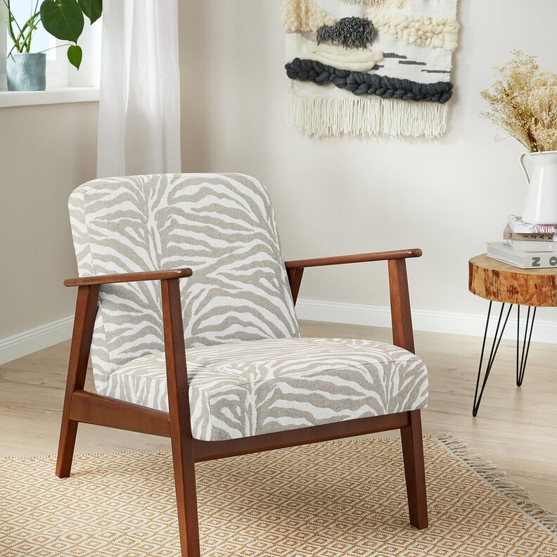 Polsterstof Jacquard zebra – anemone/natur,  image number 7