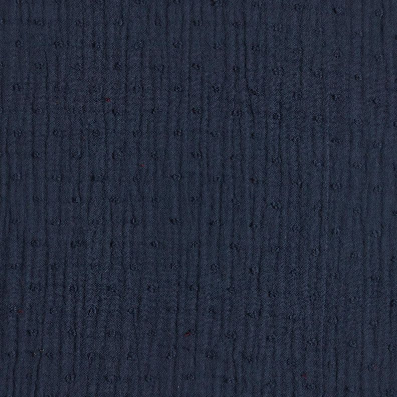 Musselin/Dobbelt-Crincle stof dobby – marineblå,  image number 1